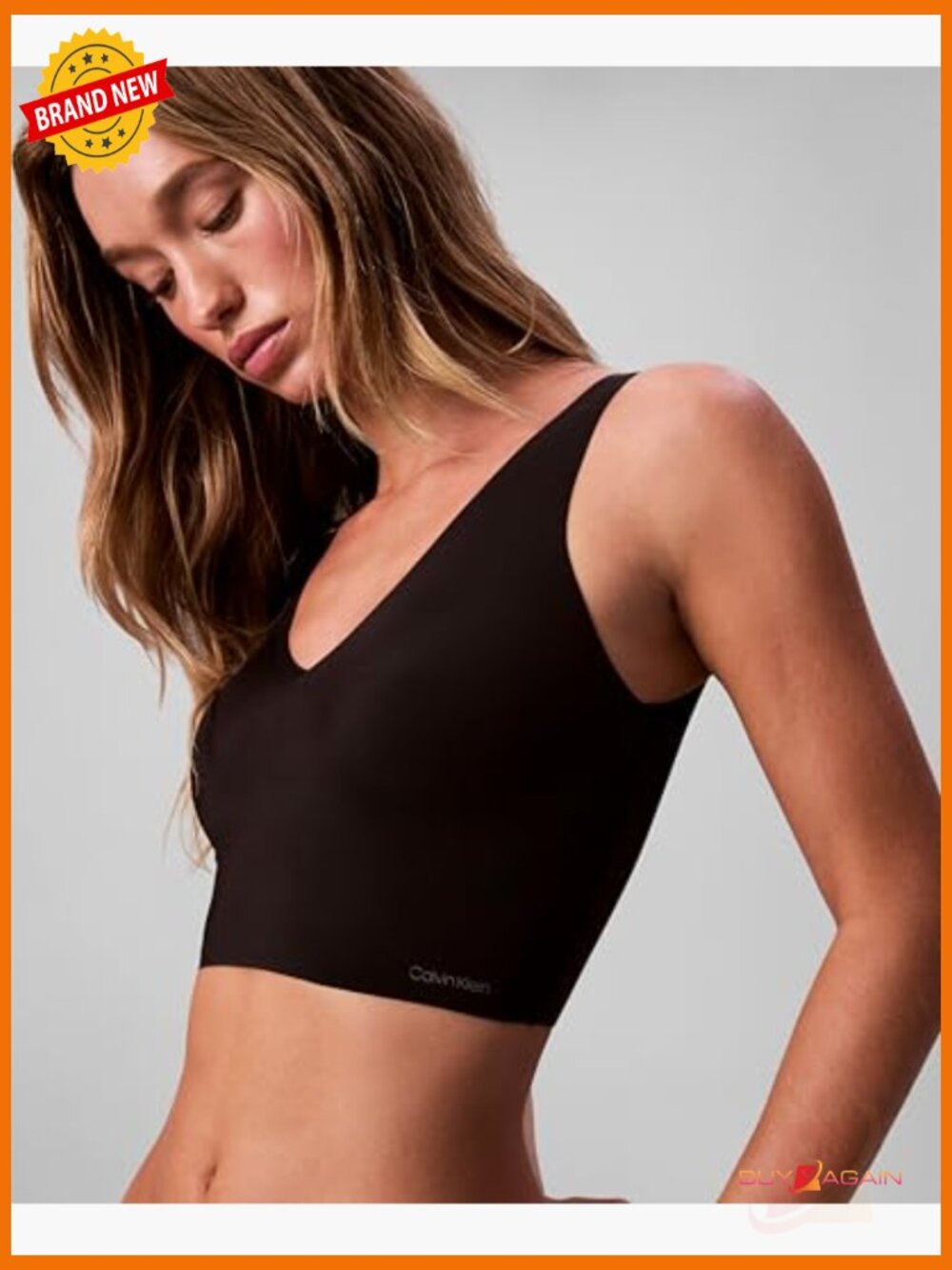 Seamless Lightly Lined V-Neck Bralette Bra Wirefree Pull-On - Picture 6 of 7